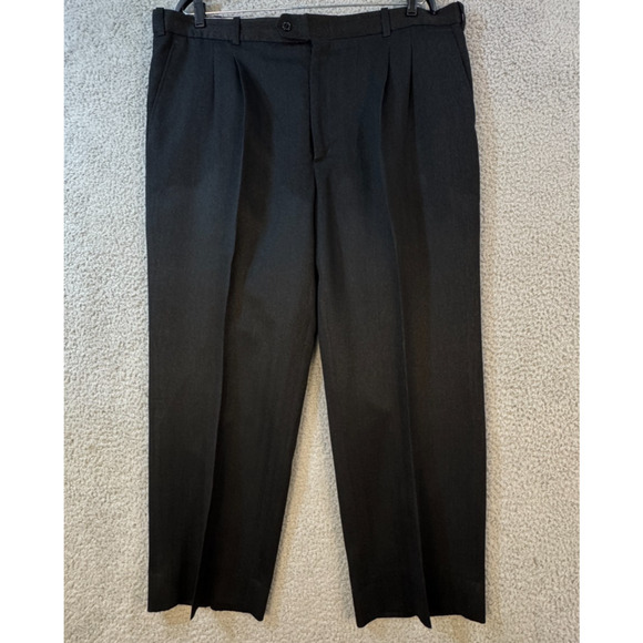 Haggar Cool Right Performance Flex Mens Black Pants 38x29 Classic Fit - Picture 8 of 16